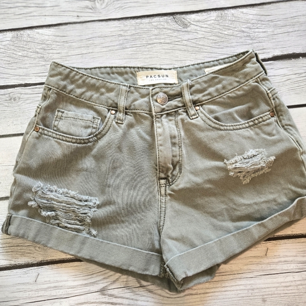 PacSun Olive Green High Rise Shorts Size 22